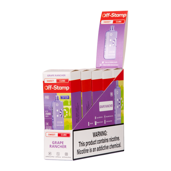 5 Pack of Grape Rancher OFF STAMP X-Cube Disposable SWEET