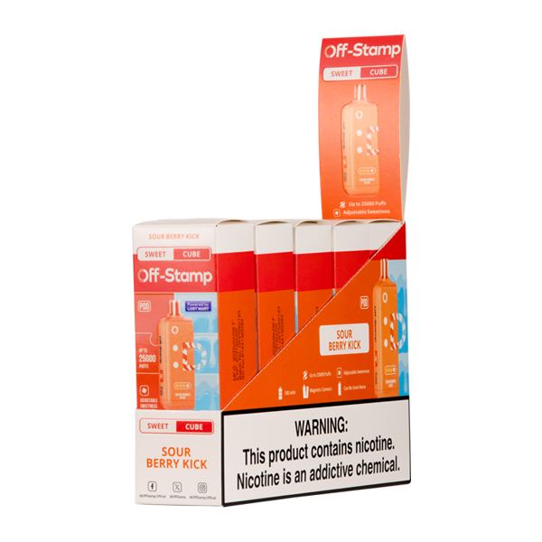 5 Pack of Sour Berry Kick OFF STAMP X-Cube Disposable SWEET
