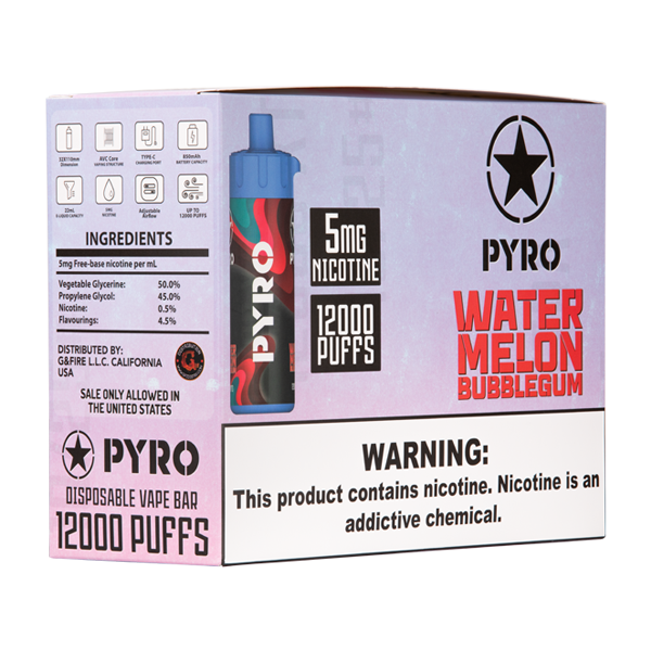 Watermelon Bubble Gum - PYRO 12000