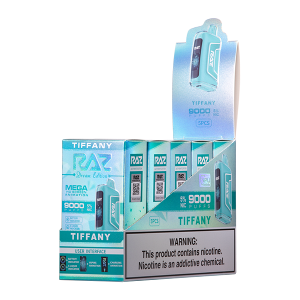 Raz Tn9000 Tiffany Vape 5 Pack