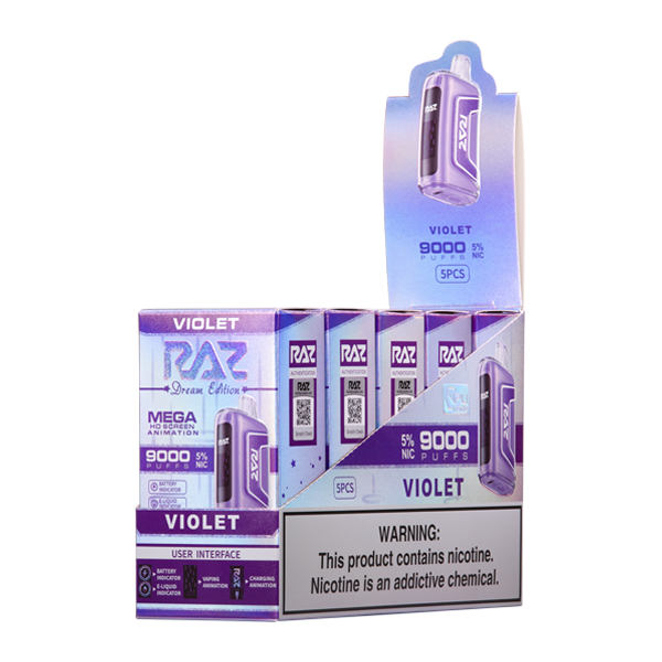 Raz Tn9000 Violet Vape 5 Pack