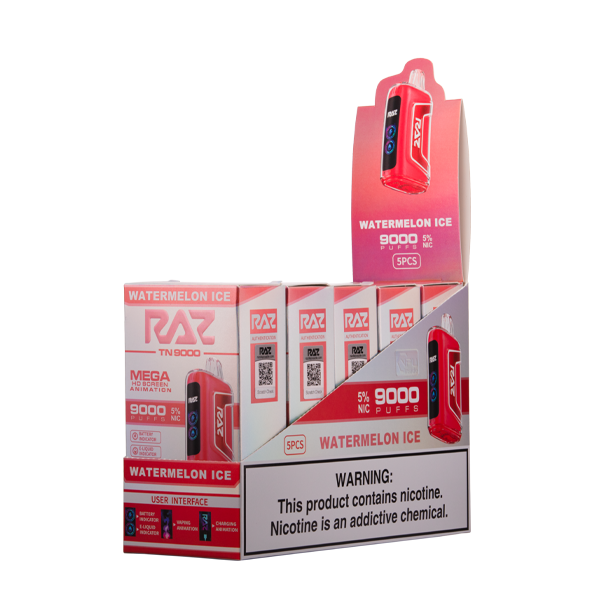 Raz Tn9000 Watermelon Ice Vape 5 Pack